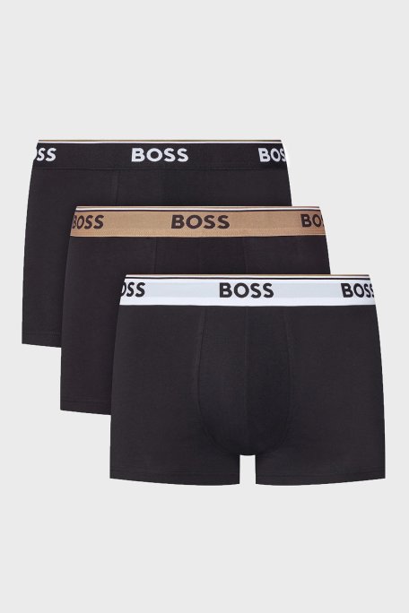 Boss Logo Baskılı Streç Pamuklu 3 Pack Erkek Boxer 50531684 985 SİYAH - Boss