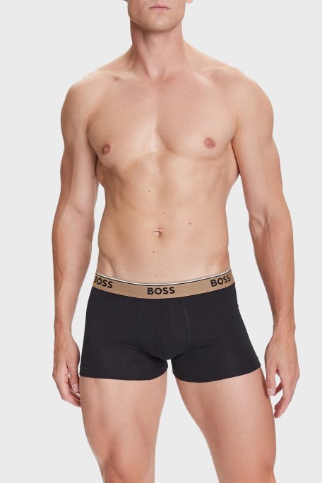 Boss Logo Baskılı Streç Pamuklu 3 Pack Erkek Boxer 50531684 985 SİYAH - Boss (1)