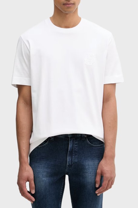 Boss Logolu % 100 Pamuk Bisiklet Yaka Erkek T Shirt 50560328 100 BEYAZ - Boss