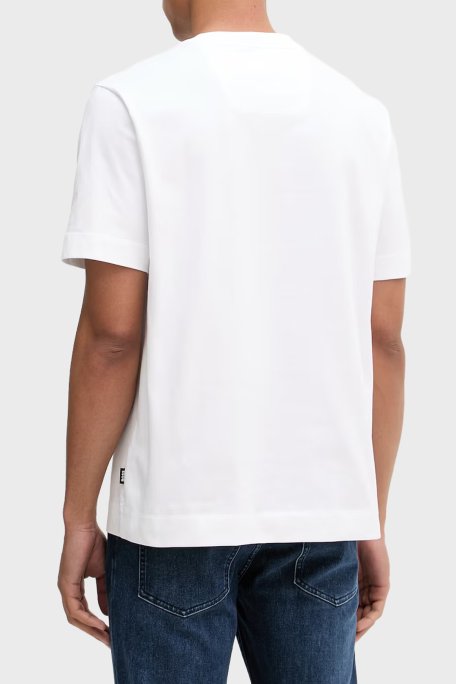 Boss Logolu % 100 Pamuk Bisiklet Yaka Erkek T Shirt 50560328 100 BEYAZ - Boss (1)