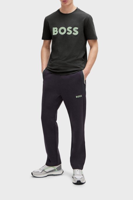 Boss Logolu % 100 Pamuk Regular Fit Bisiklet Yaka Erkek T Shirt 50512866 016 ANTRASİT - Boss (1)