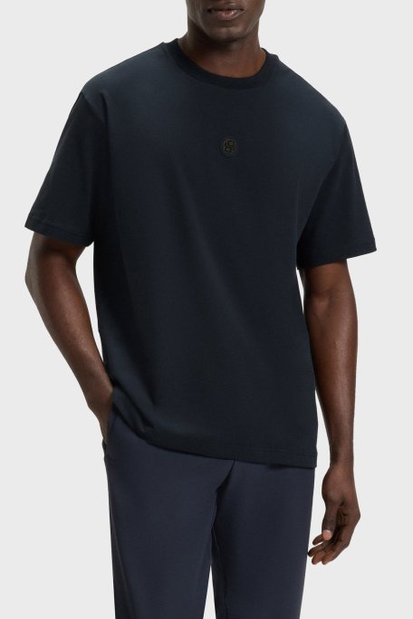 Boss Logolu % 100 Pamuk Regular Fit Bisiklet Yaka Erkek T Shirt 50535409 402 LACİVERT - Boss