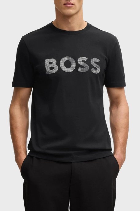 Boss Logolu % 100 Pamuk Regular Fit Bisiklet Yaka Erkek T Shirt 50537834 001 SİYAH - Boss