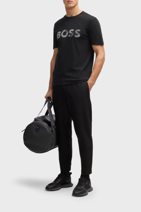 Boss Logolu % 100 Pamuk Regular Fit Bisiklet Yaka Erkek T Shirt 50537834 001 SİYAH - Boss (1)