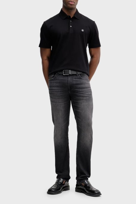 Boss Logolu % 100 Pamuk Regular Fit Düğmeli Erkek Polo 50555829 001 SİYAH - Boss (1)