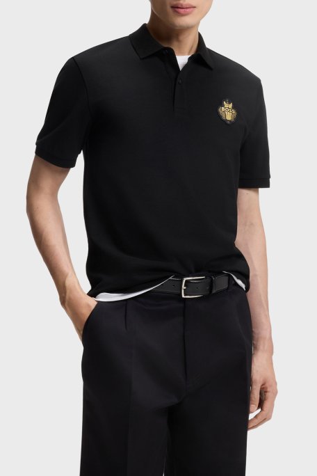 Boss Logolu % 100 Pamuk Regular Fit Düğmeli Erkek Polo 50556415 001 SİYAH - Boss