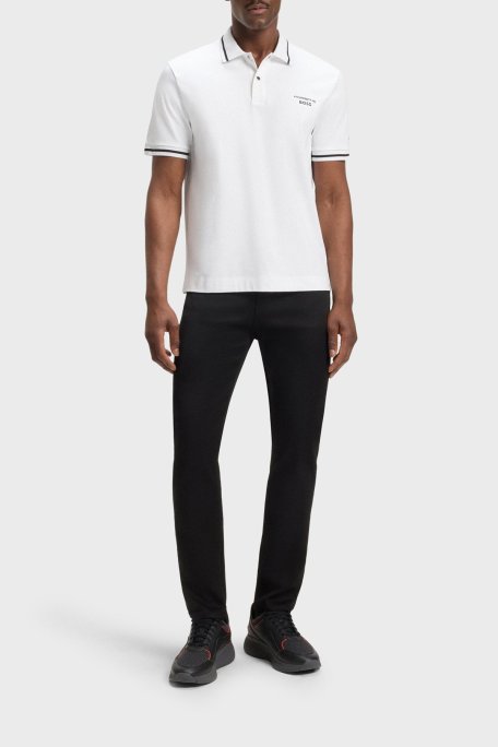 Boss Logolu % 100 Pamuk Regular Fit Düğmeli Erkek Polo Yaka T Shirt 50543257 100 BEYAZ - Boss (1)