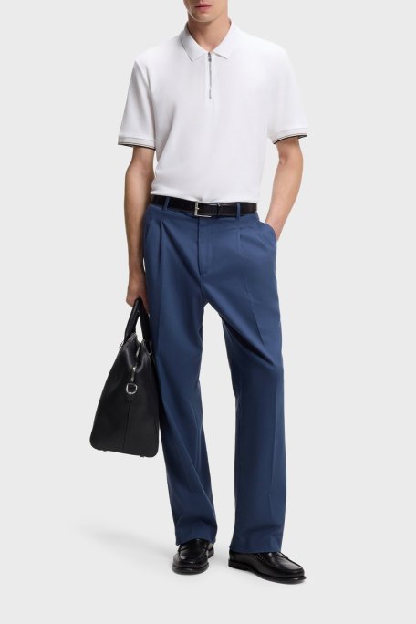 Boss Logolu % 100 Pamuk Regular Fit Yarım Fermuarlı Erkek Polo 50555108 100 BEYAZ - Boss (1)