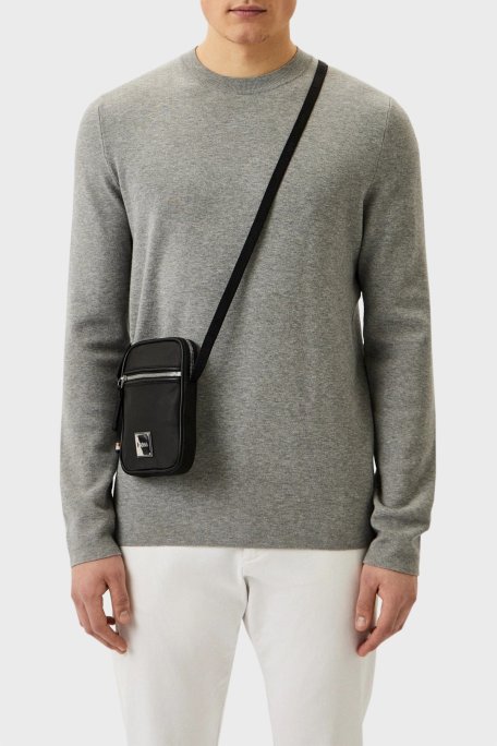 Boss Logolu Ayarlanabilir Askılı Fermuarlı Küçük Erkek Çanta 50512066 001 SİYAH - Boss (1)