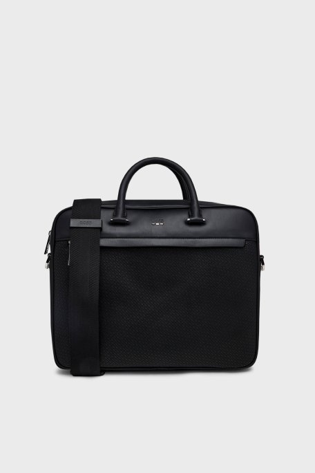 Boss Logolu Ayarlanabilir ve Çıkarılabilir Askılı Evrak Erkek Çanta 50563058 001 SİYAH - Boss