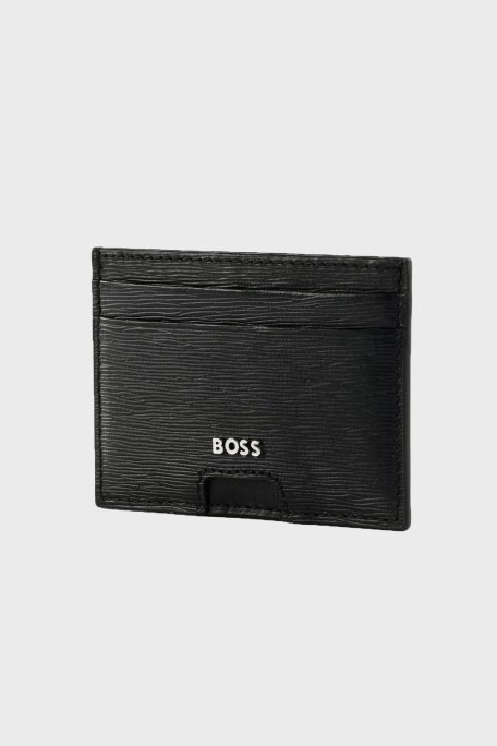 Boss Logolu Deri Erkek Kartlık 50548831 001 SİYAH - Boss
