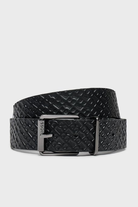 Boss Logolu Deri Erkek Kemer 50522845 001 SİYAH - Boss