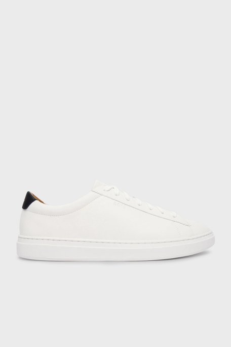 Boss Logolu Deri Sneaker Erkek Ayakkabı 50552853 102 BEYAZ - Boss