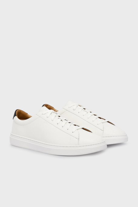 Boss Logolu Deri Sneaker Erkek Ayakkabı 50552853 102 BEYAZ - Boss (1)