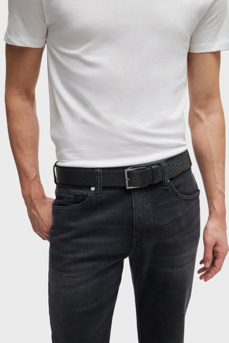 Boss Logolu Hakiki Deri Erkek Kemer 50524047 001 SİYAH - Boss (1)