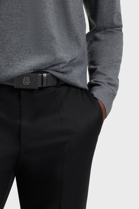 Boss Logolu Hakiki Deri Erkek Kemer 50548350 001 SİYAH - Boss (1)