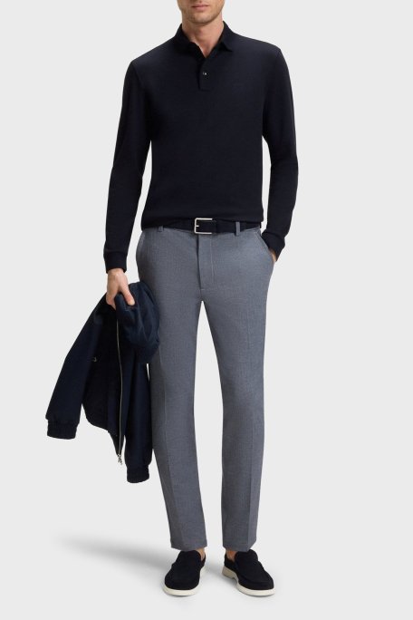 Boss Logolu İnterlok Pamuklu Erkek Polo Yaka Sweat 50468392 404 LACİVERT - Boss (1)