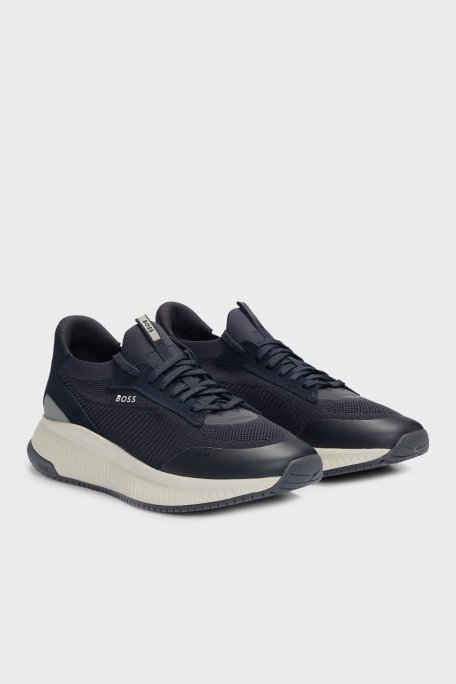 Boss Logolu Kalın Tabanlı Sneaker Erkek Ayakkabı 50523113 401 LACİVERT - Boss