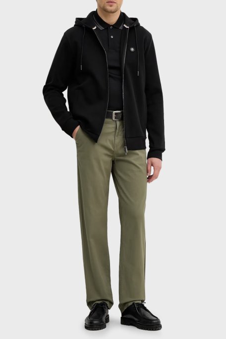 Boss Logolu Pamuk Karışımlı Regular Fit Kapüşonlu Fermuarlı Erkek Sweat 50555851 001 SİYAH - Boss (1)