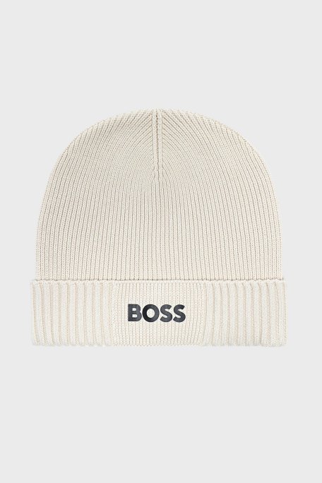 Boss Logolu Pamuk ve Yün Karışımlı Erkek Bere 50499423 131 BEJ - Boss