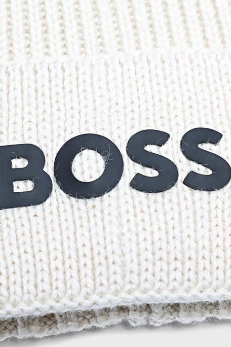 Boss Logolu Pamuk ve Yün Karışımlı Erkek Bere 50499423 131 BEJ - Boss (1)