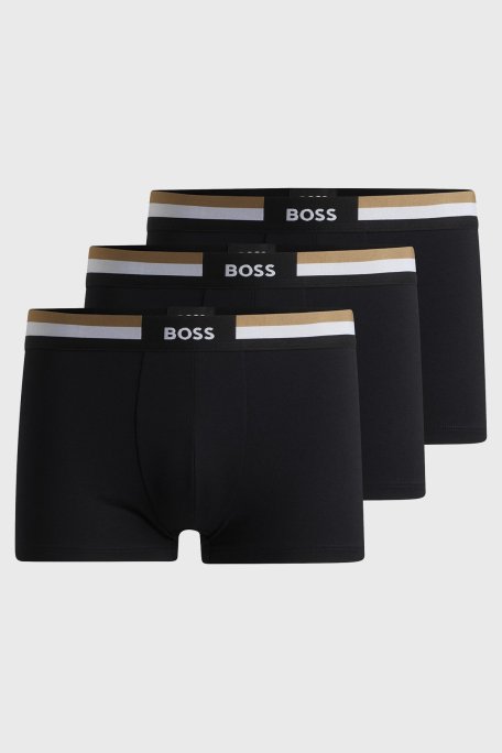 Boss Logolu Pamuklu 3 Pack Erkek Boxer 50516542 001 SİYAH - Boss