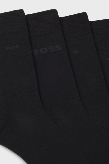 Boss Logolu Pamuklu 4 Pack Erkek Çorap 50547928 001 SİYAH - Boss (1)
