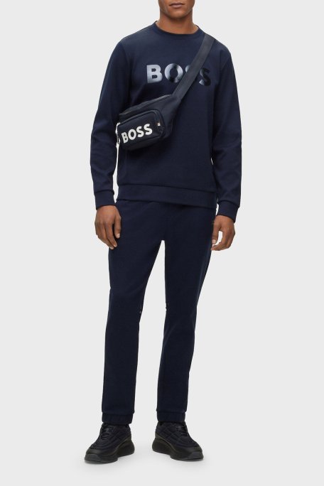 Boss Logolu Pamuklu Bisiklet Yaka Relaxed Fit Erkek Sweat 50501198 402 LACİVERT - Boss (1)