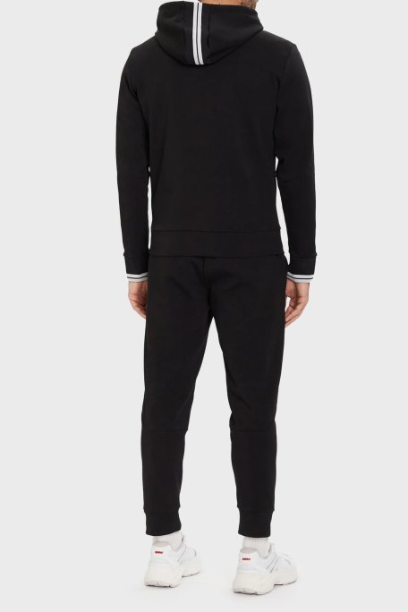 Boss Logolu Pamuklu Çizgi Detaylı Regular Fit Erkek Eşofman Takımı 50555433 001 SİYAH - Boss (1)