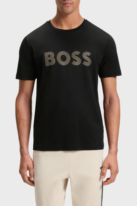 Boss Logolu Pamuklu Regular Fit Bisiklet Yaka Erkek T Shirt 50543796 001 SİYAH - Boss