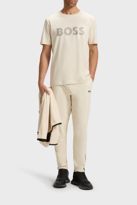 Boss Logolu Pamuklu Regular Fit Bisiklet Yaka Erkek T Shirt 50543796 131 BEJ - Boss (1)