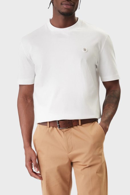 Boss Logolu Pamuklu Regular Fit Bisiklet Yaka Erkek T Shirt 50555844 100 BEYAZ - Boss