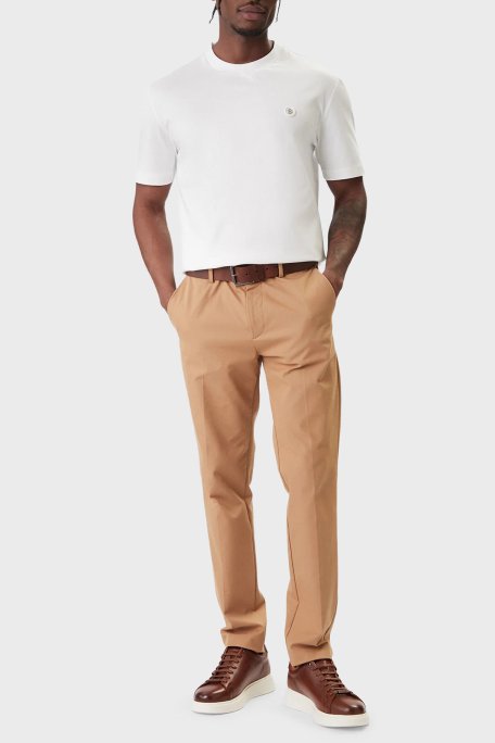 Boss Logolu Pamuklu Regular Fit Bisiklet Yaka Erkek T Shirt 50555844 100 BEYAZ - Boss (1)