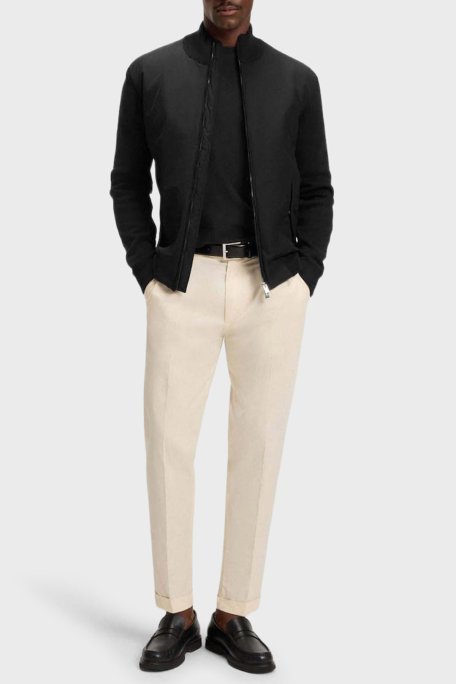 Boss Logolu Pamuklu Regular Fit Dik Yaka Yumuşak Dokulu Erkek Ceket 50543135 001 SİYAH - Boss (1)