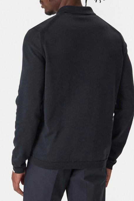 Boss Logolu Pamuklu Regular Fit Fermuarlı Erkek Polo Yaka Kazak 50551688 402 LACİVERT - Boss (1)