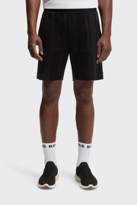 Boss Logolu Pamuklu Regular Fit Jarse Erkek Şort 50559252 001 SİYAH - Boss
