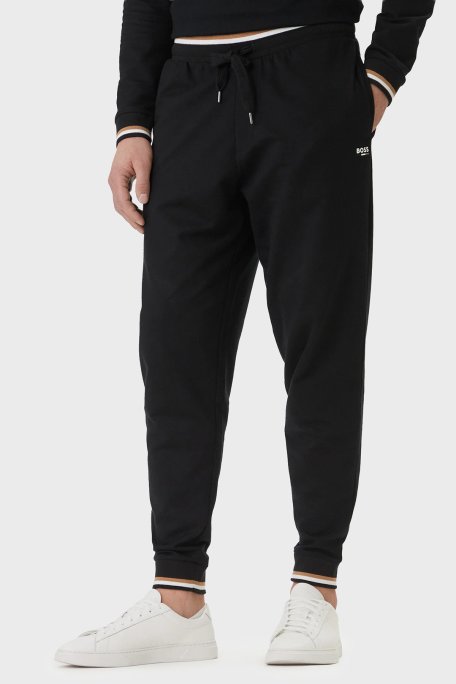 Boss Logolu Pamuklu Regular Fit Lastikli Paça Jogger Erkek Pantolon 50554830 001 SİYAH - Boss
