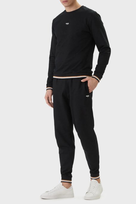 Boss Logolu Pamuklu Regular Fit Lastikli Paça Jogger Erkek Pantolon 50554830 001 SİYAH - Boss (1)