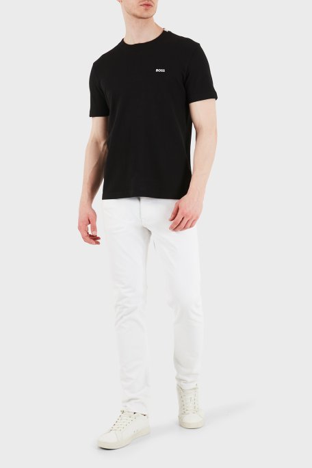 Boss Logolu Pamuklu Slim Fit Bisiklet Yaka Erkek T Shirt 50575207 001 SİYAH - Boss (1)