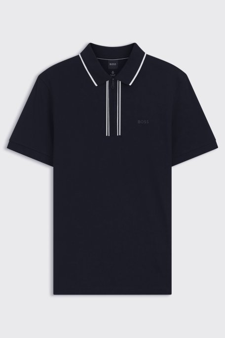 Boss Logolu Pamuklu Slim Fit Yaırım Fermuarlı Erkek Polo 50555698 404 LACİVERT - Boss