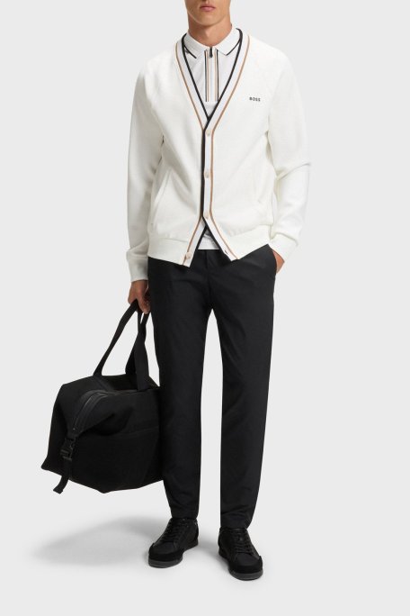 Boss Logolu Pamuklu Slim Fit Yarım Fermuarlı Polo Yaka Erkek T Shirt 50544450 100 BEYAZ - Boss (1)