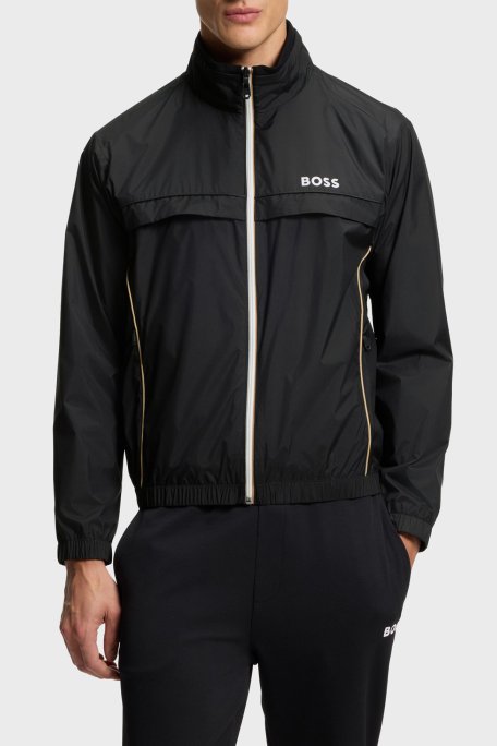 Boss Logolu Regular Fit Dik Yaka Su İtici Erkek Mont 50551069 001 SİYAH - Boss