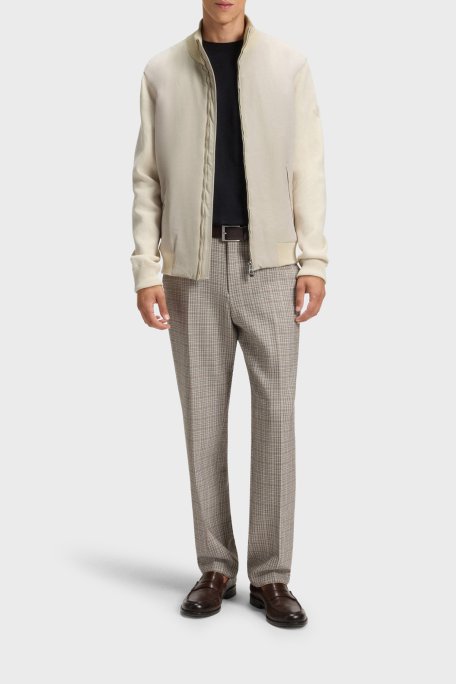 Boss Logolu Regular Fit Dik Yaka Yumuşak Dokulu Erkek Ceket 50543135 131 EKRU - Boss (1)