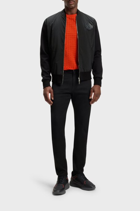 Boss Logolu Regular Fit Kolej Yaka Cepli Erkek Ceket 50543675 001 SİYAH - Boss (1)