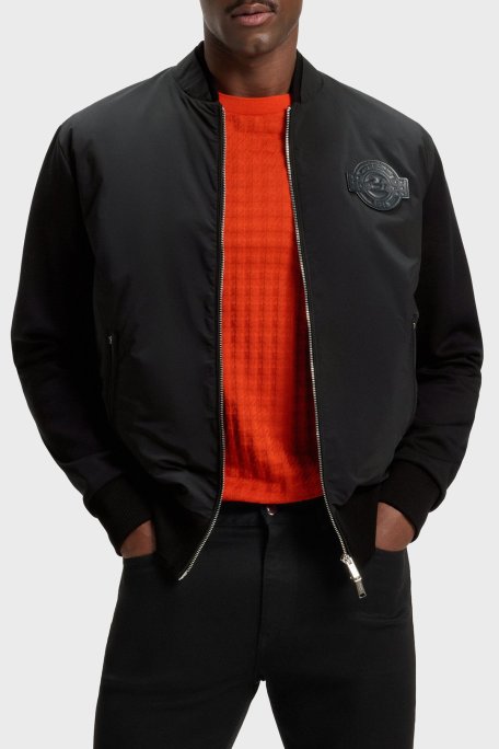 Boss Logolu Regular Fit Kolej Yaka Cepli Erkek Ceket 50543675 001 SİYAH - Boss