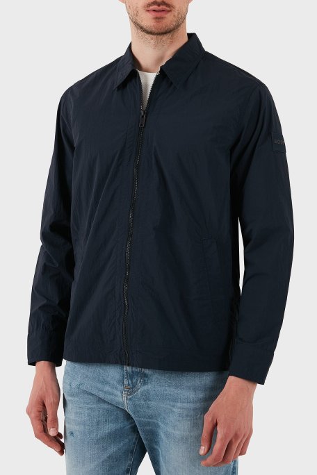 Boss Logolu Relaxed Fit Fermuarlı Erkek Gömlek 50538256 404 LACİVERT - Boss
