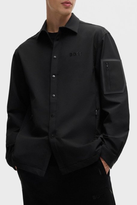 Boss Logolu Relaxed Fit Su İtici Erkek Gömlek 50525003 001 SİYAH - Boss