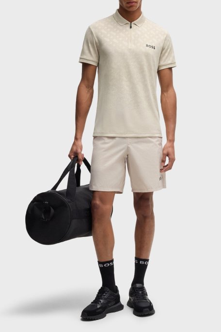 Boss Logolu Slim Fit Yarım Fermuarlı Erkek Polo Yaka T Shirt 50538106 284 BEJ - Boss (1)