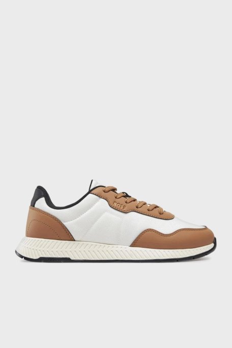 Boss Logolu Sneaker Erkek Ayakkabı 50536481 124 BEYAZ-KAHVE - Boss