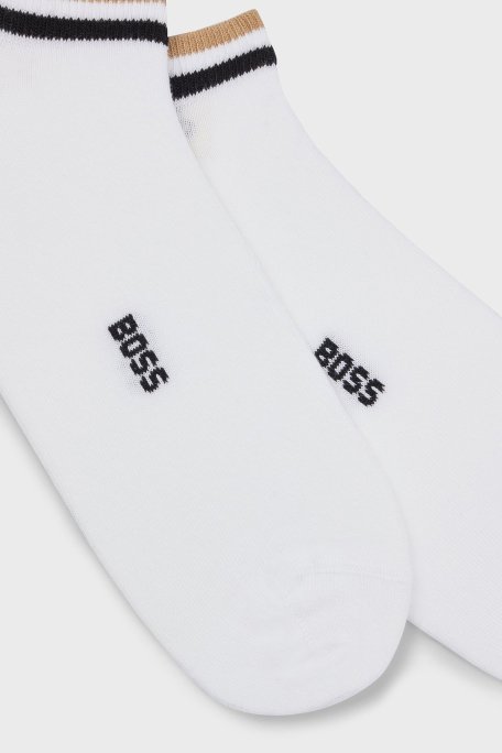 Boss Logolu Streç Pamuklu 2 Pack Erkek Çorap 50491192 100 BEYAZ - Boss (1)